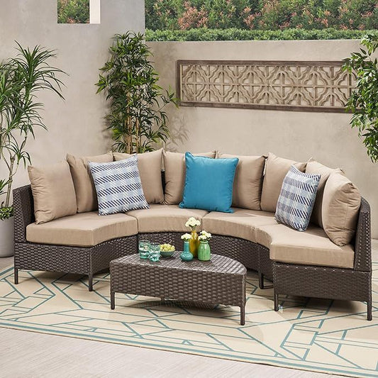 Pt Limon - 5 Pieces Sofa Set - Brown / Beige