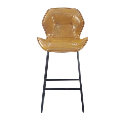 Leather Bar Chair With High-Density Sponge, PU Chair Counter Height Pub Kitchen Stools For Dining Room (Set of 2)