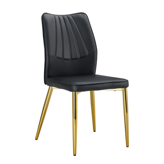 Medieval Modern Dining Chairs With Cushions And Metal Legs Material (Set of 4) - Black