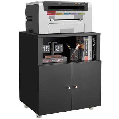 Home Office Printer Stand With Wheels And File Cabinet