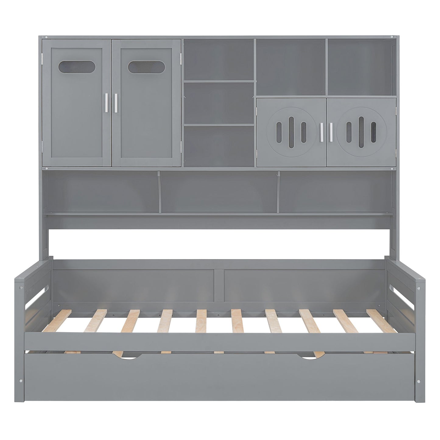 Daybed With All-In-One Cabinet And Shelf