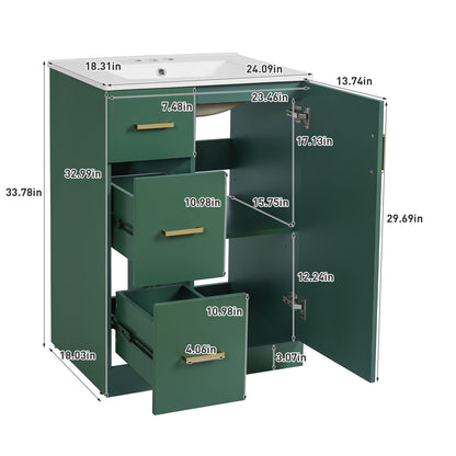 Bathroom Vanity With Under Mount Sink, 2 Drawers And Soft Closing Door