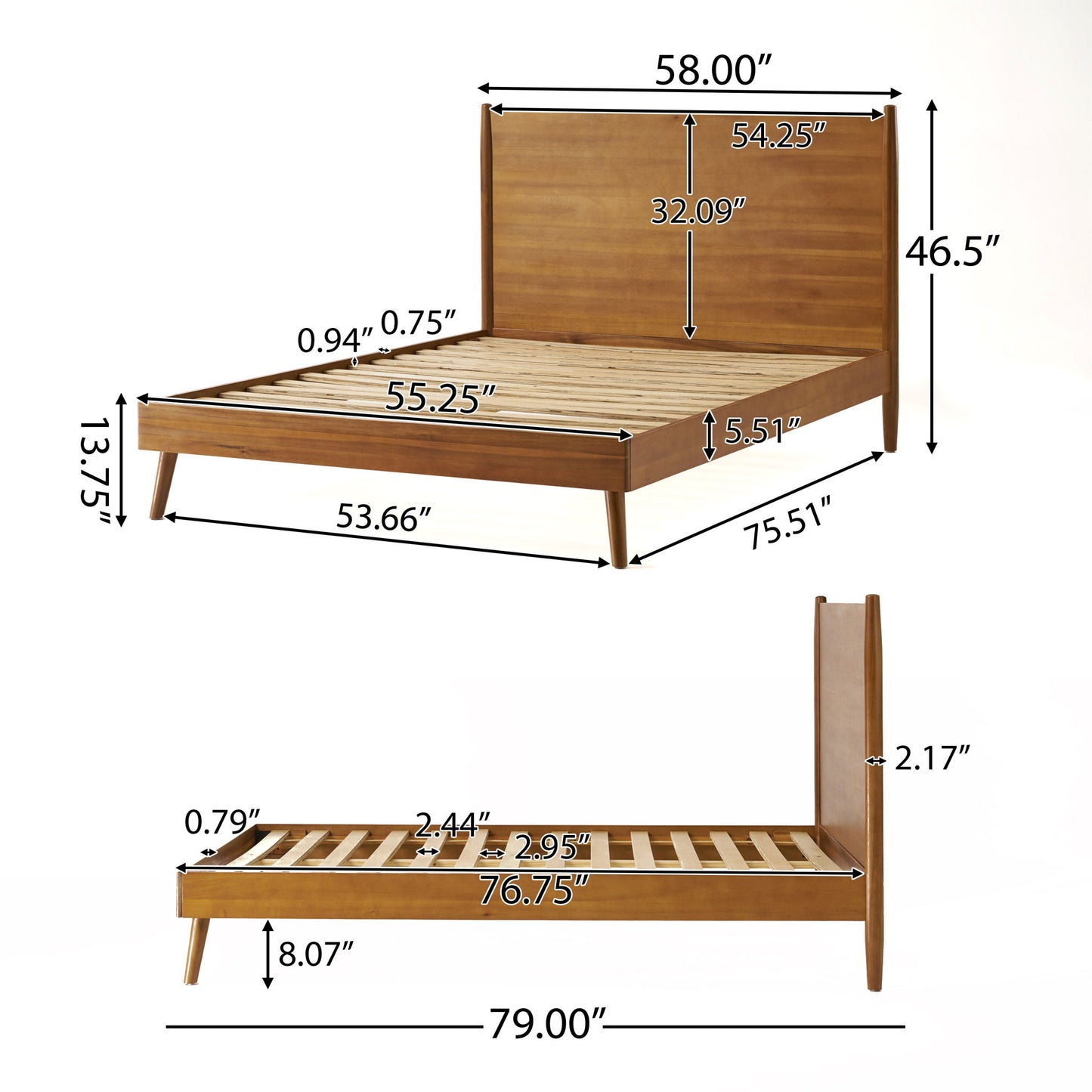 Okioki - Mid-Century Wood Bed