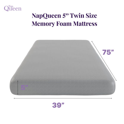 5" Memory Foam Mattress With Responsive Support And Breathable Cover