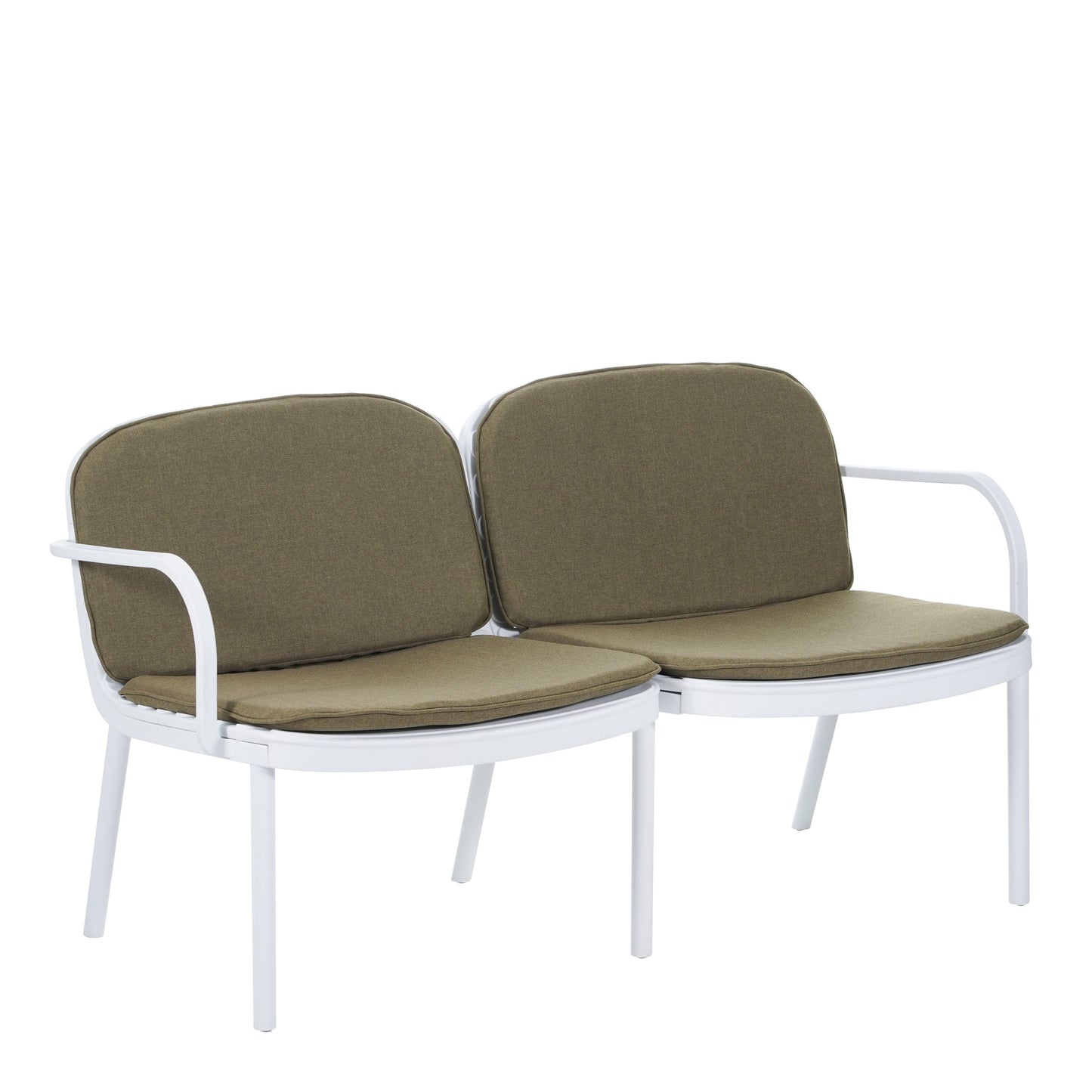 Luna - Outdoor Patio Loveseat - White / Green