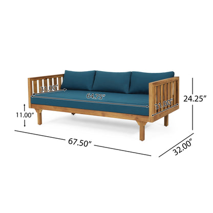 Claremont - 3 Seater Daybed Teak Acacia Wood Water Resistant Cushions