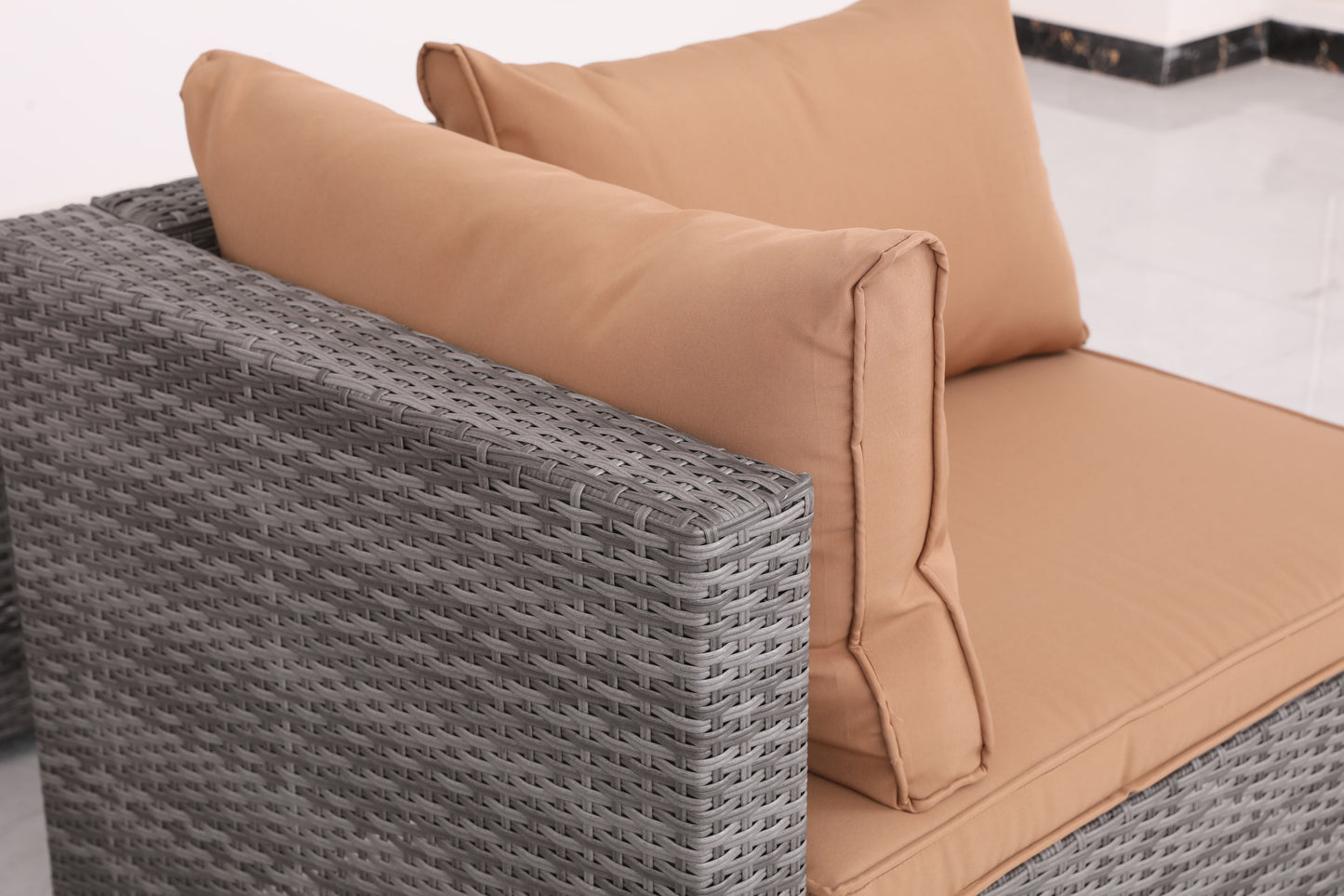 Patio Sofa Daybed With Cushions - Brown
