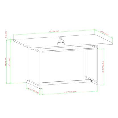 Modern Industrial Rectangle Dining Table - Rustic Oak