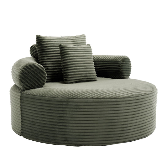 Round Sofa Bed With 3 Pillows For Living Room