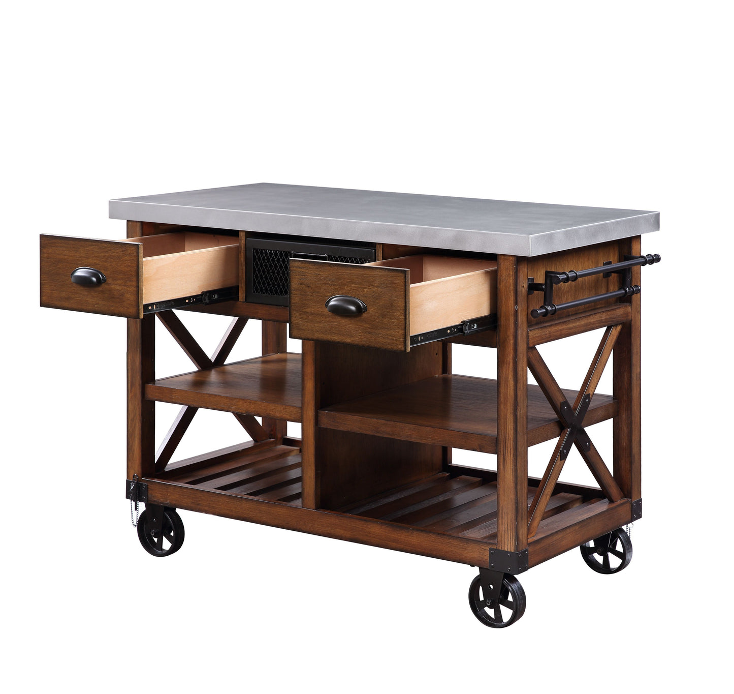 Kailey - Kitchen Cart - Antique Oak