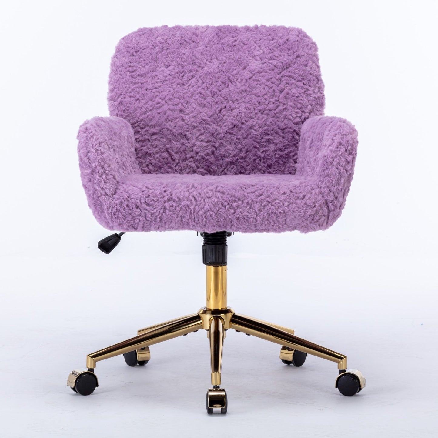 Office Chair, Artificial Rabbit Hair Home Office Chair With Metal Base, Adjustable Desk Chair Swivel Office Chair, Vanity Chair