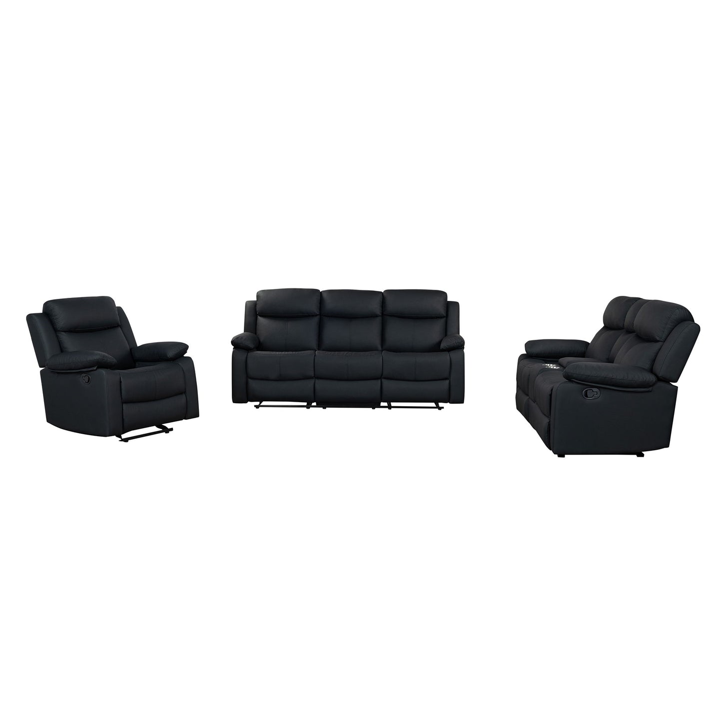 Blanche - Reclining Set With LED Lights, Speaker