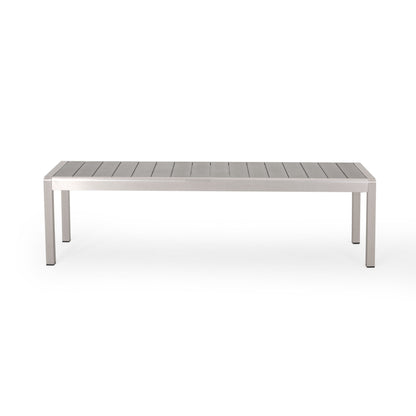 Outdoor Modern Aluminum Dining Bench, Durable And Elegant Design