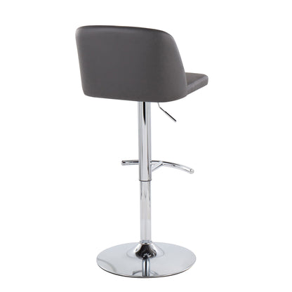 Toriano - Contemporary Adjustable Barstool With Swivel & Rounded T Footrest (Set of 2)