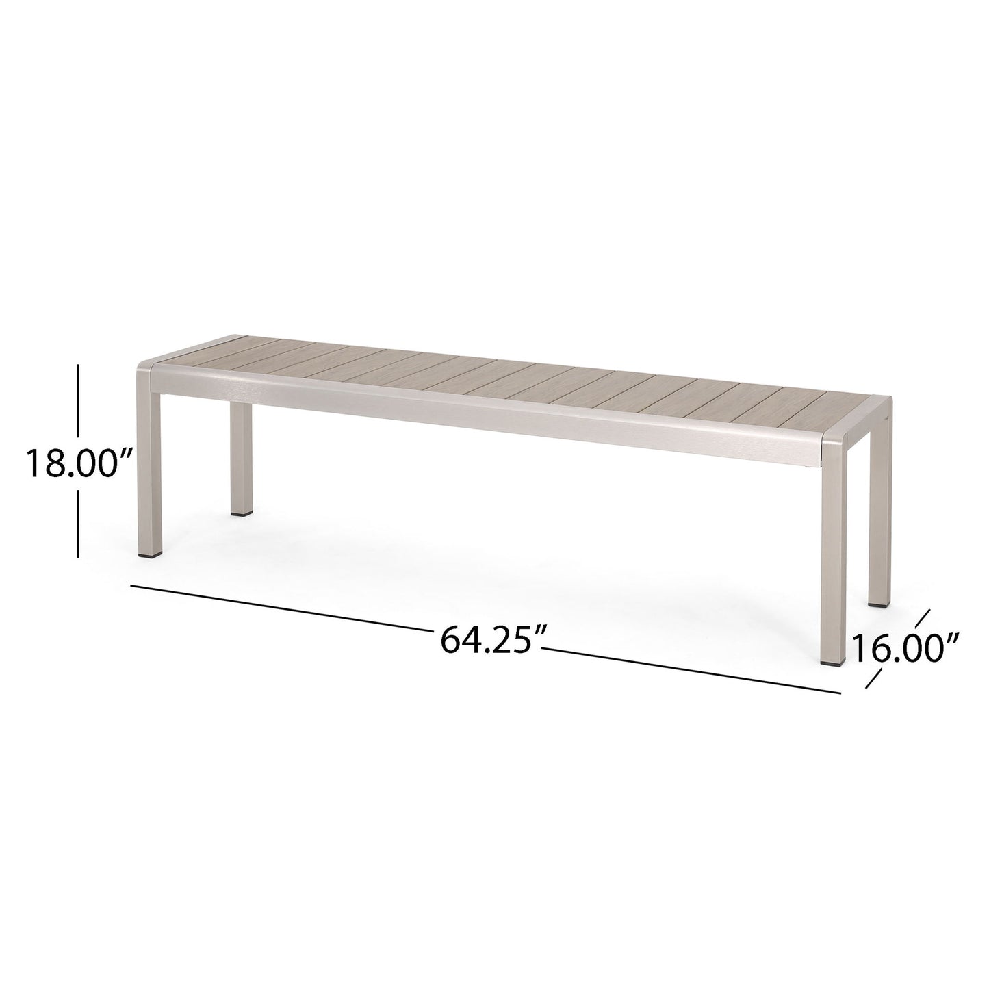 Outdoor Modern Aluminum Dining Bench, Durable And Elegant Design