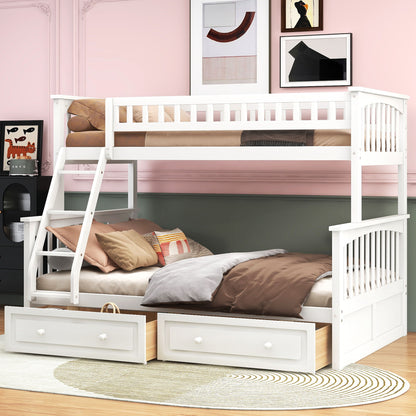 Bunk Bed With Drawers, Convertible Storage Bed