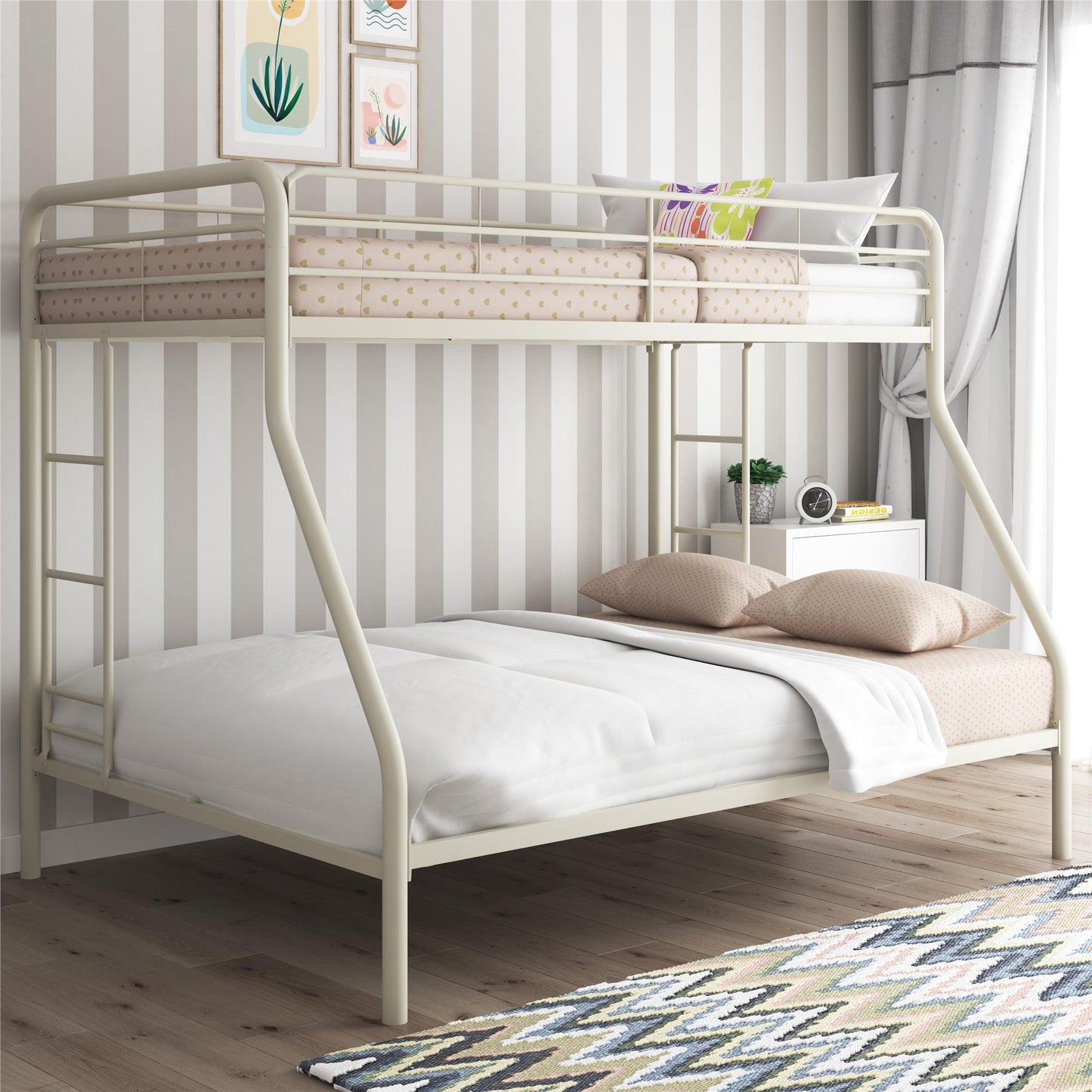 Dusty - Twin Over Full Bunk Bed - Off White