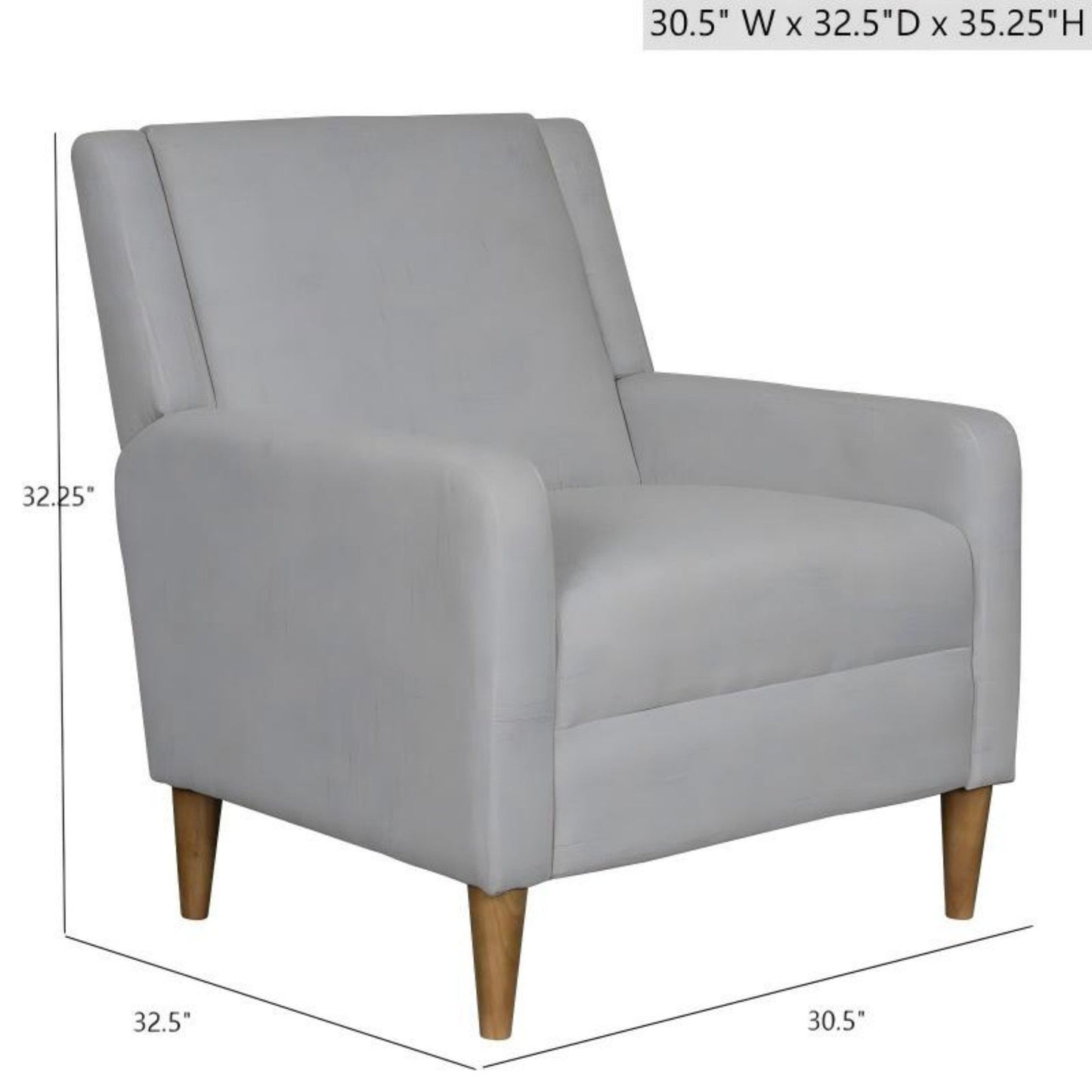 Upholstered Accent Armchair - Light Gray
