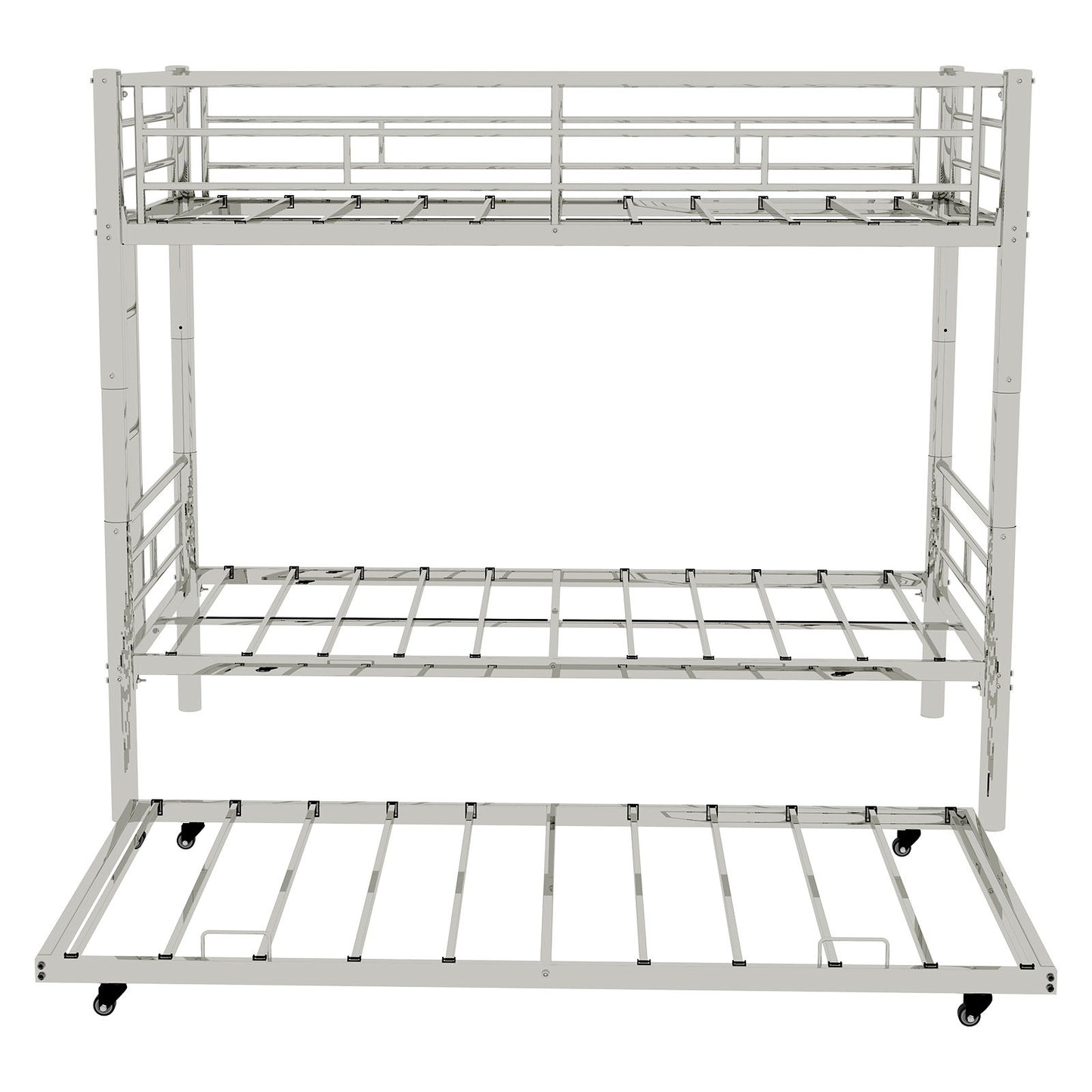 Bunk Bed For Kids, Convertible Frame With Ladders & Guardrail