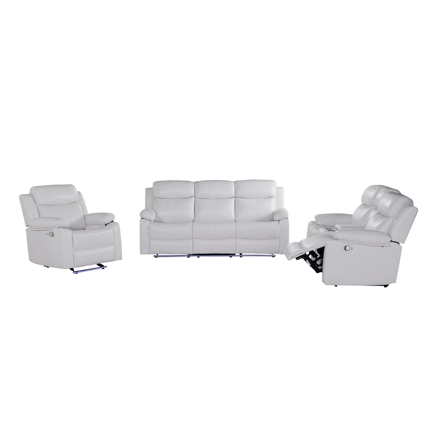 Blanche - Reclining Set With LED Lights With Pillow Top Arms