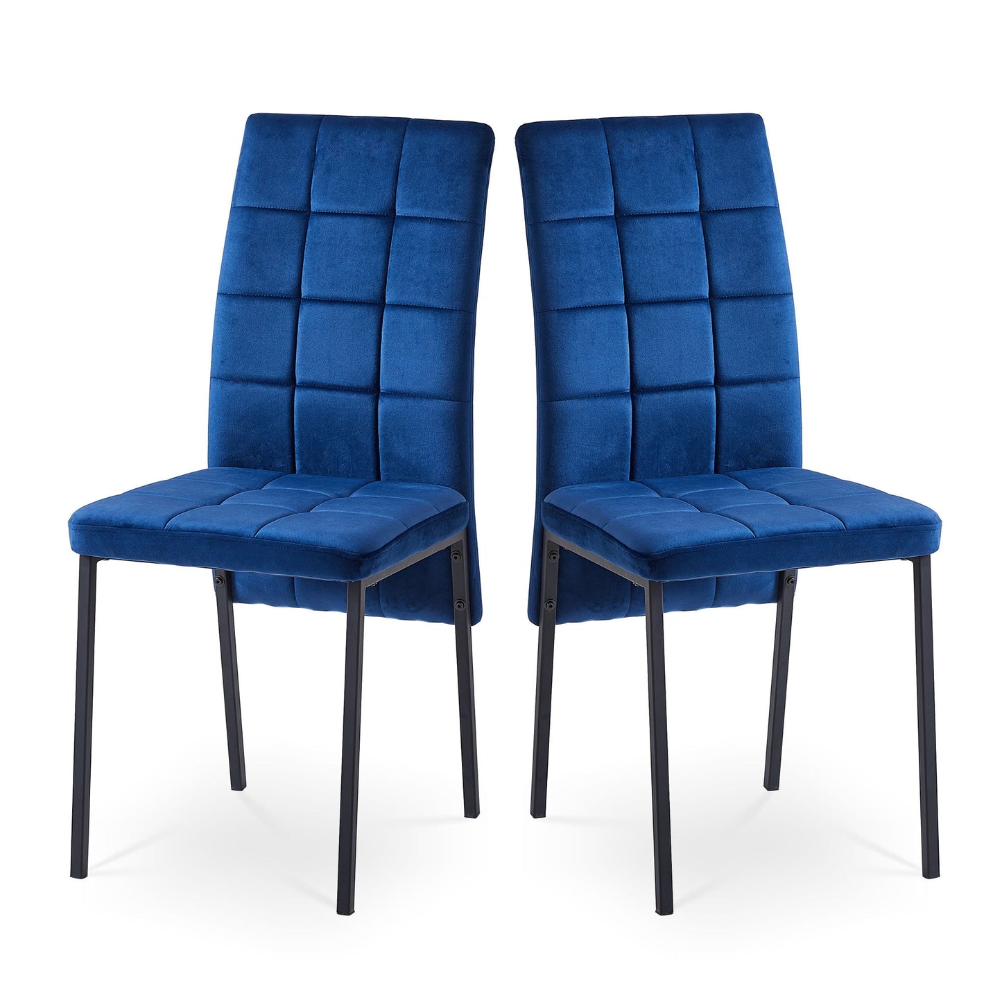 High Back Nordic Dining Chair Modern Fabric Chair With Legs (Set of 2)