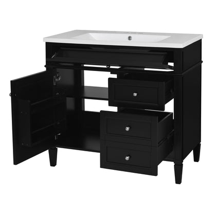 Bathroom Vanity & Top Sink, Modern Bathroom Storage Cabinet With 2 Drawers And A Tip-Out Drawer