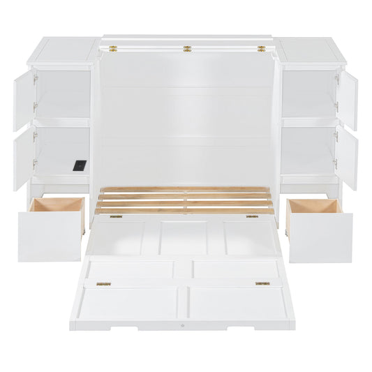 Murphy Bed With Drawers, Cabinets, And USB Ports