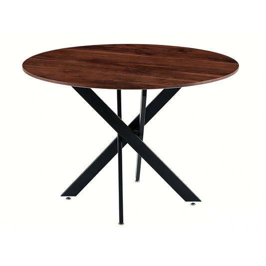 Mid-Century Dining Table For 4 - 6 People With Round Table Top, Pedestal Dining Table, End Table Leisure Coffee Table, Cross Leg