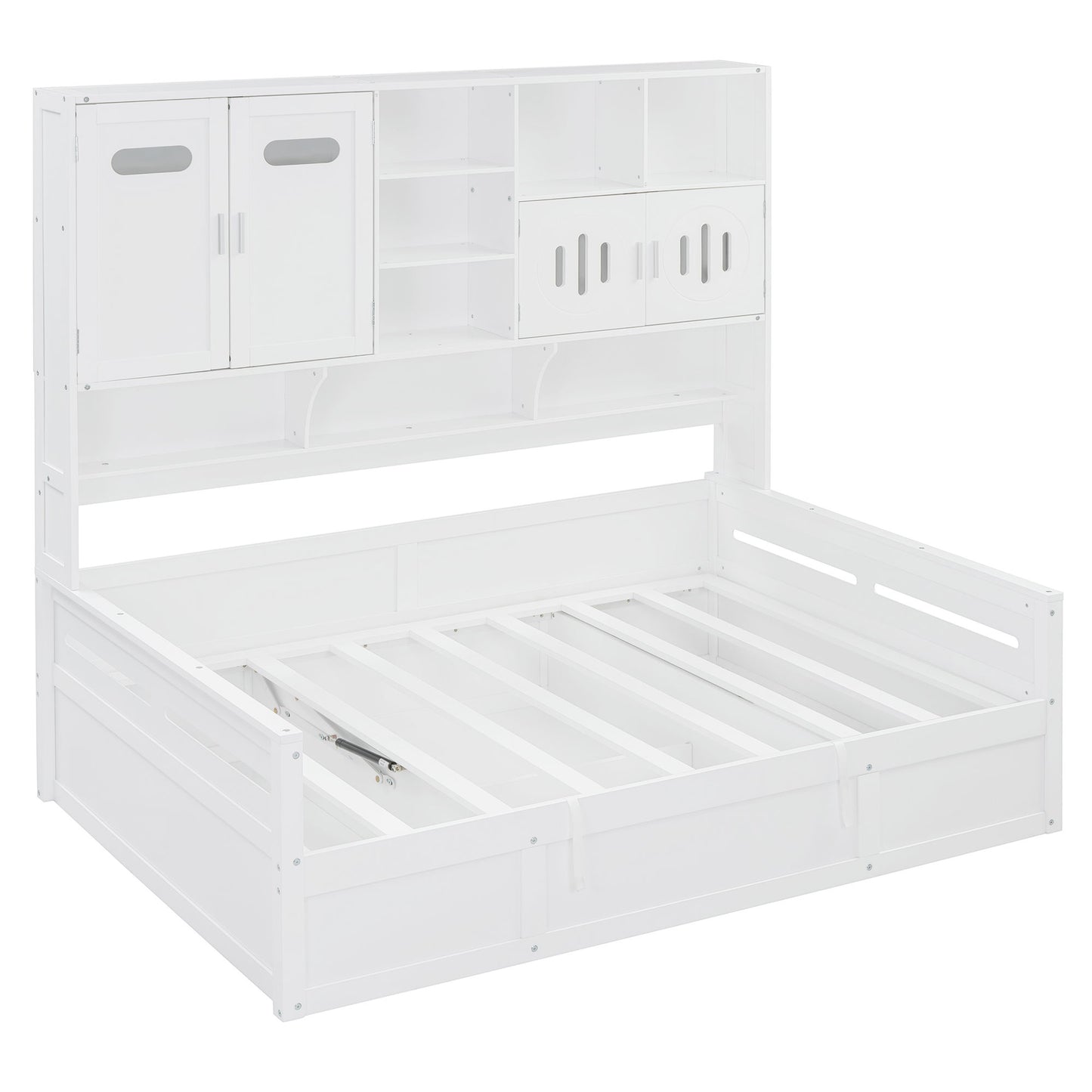 Daybed With All-In-One Cabinet And Shelf