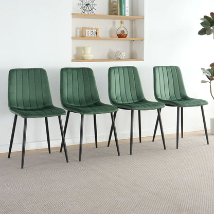 Dining Chair, Modern Kitchen Dining Chair With Cushion Back, Upholstered Side Chair With Coated Metal Legs, Family Kitchen Dining Room And Living Room (Set of 4)