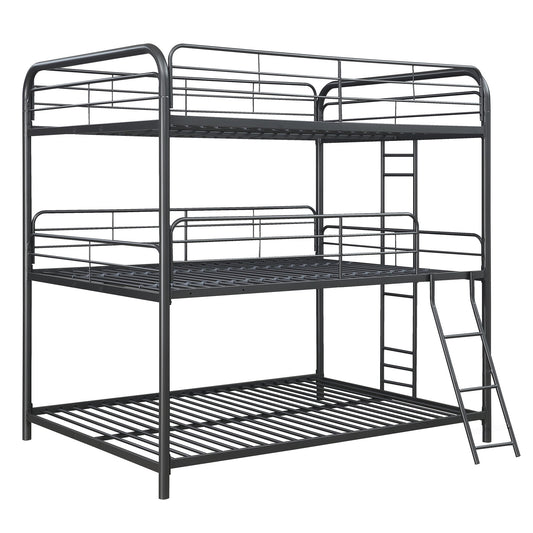 Modern Triple Bunk Bed, Durable Metal Frame
