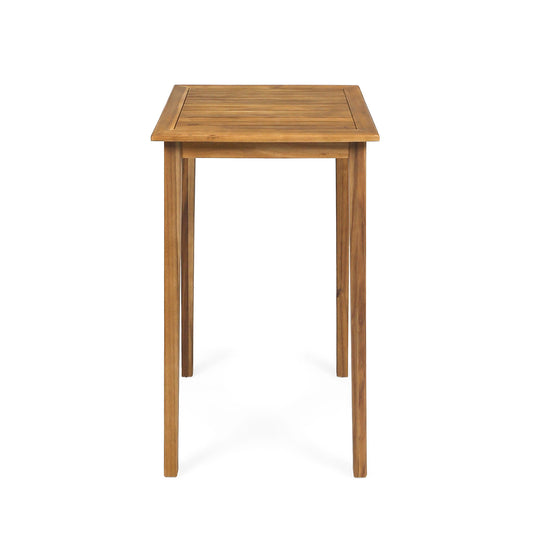 Outdoor Minimalist Acacia Wood Square Bar Table