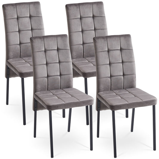 High Back Nordic Dining Chair Modern Fabric Chair With Legs (Set of 2)