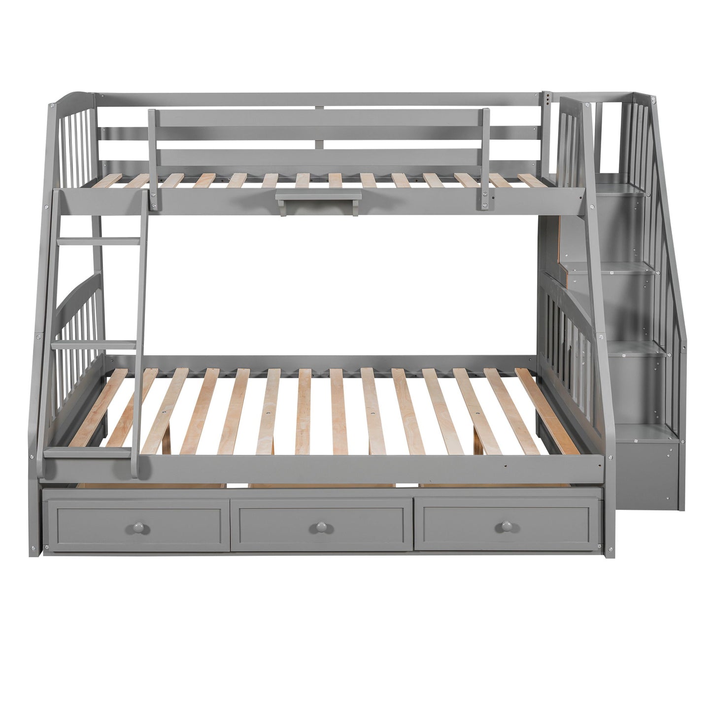 Bunk Bed With Drawers, Ladder And Storage Staircase