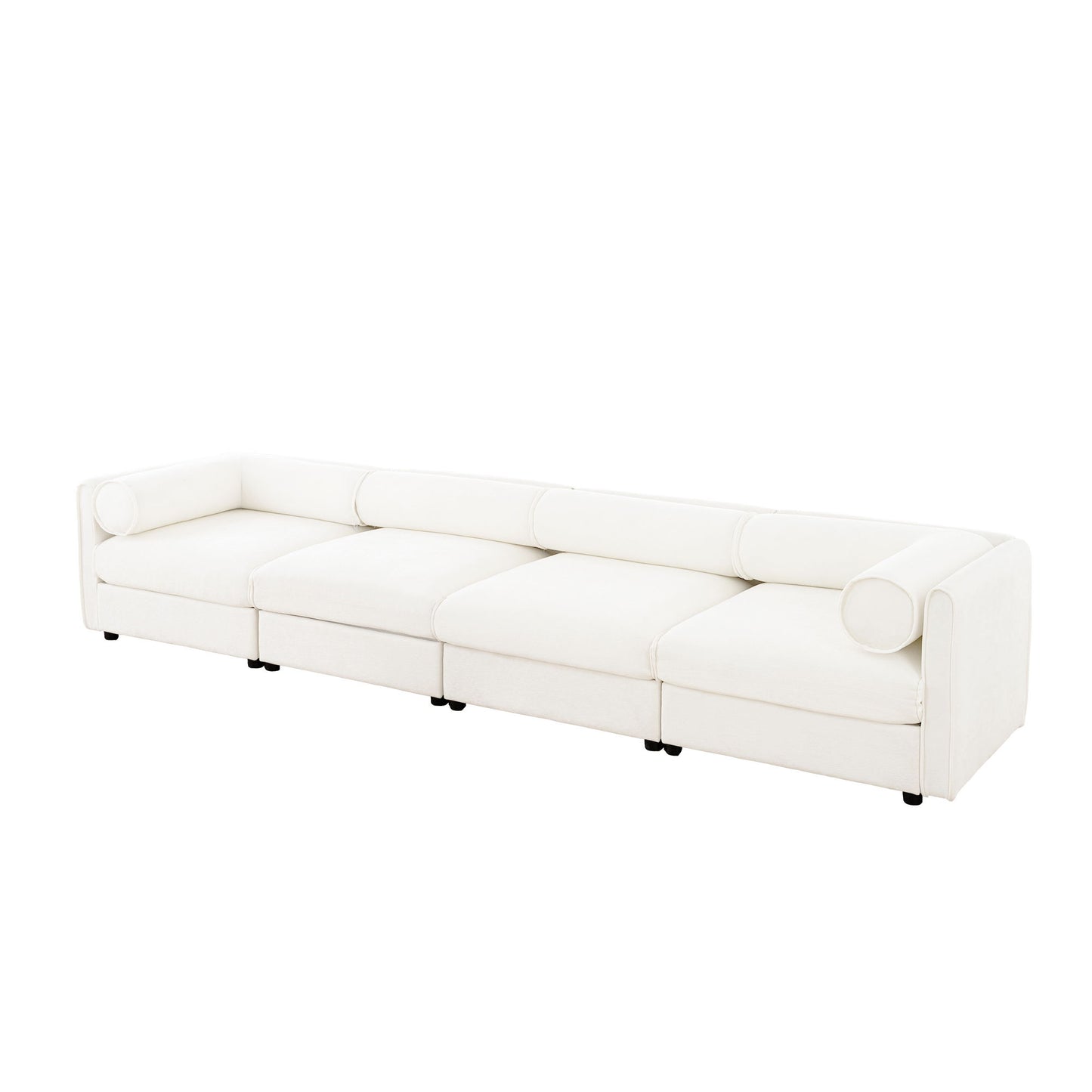 Stylish Sofa With Storage Seat And Cylindrical Backrest