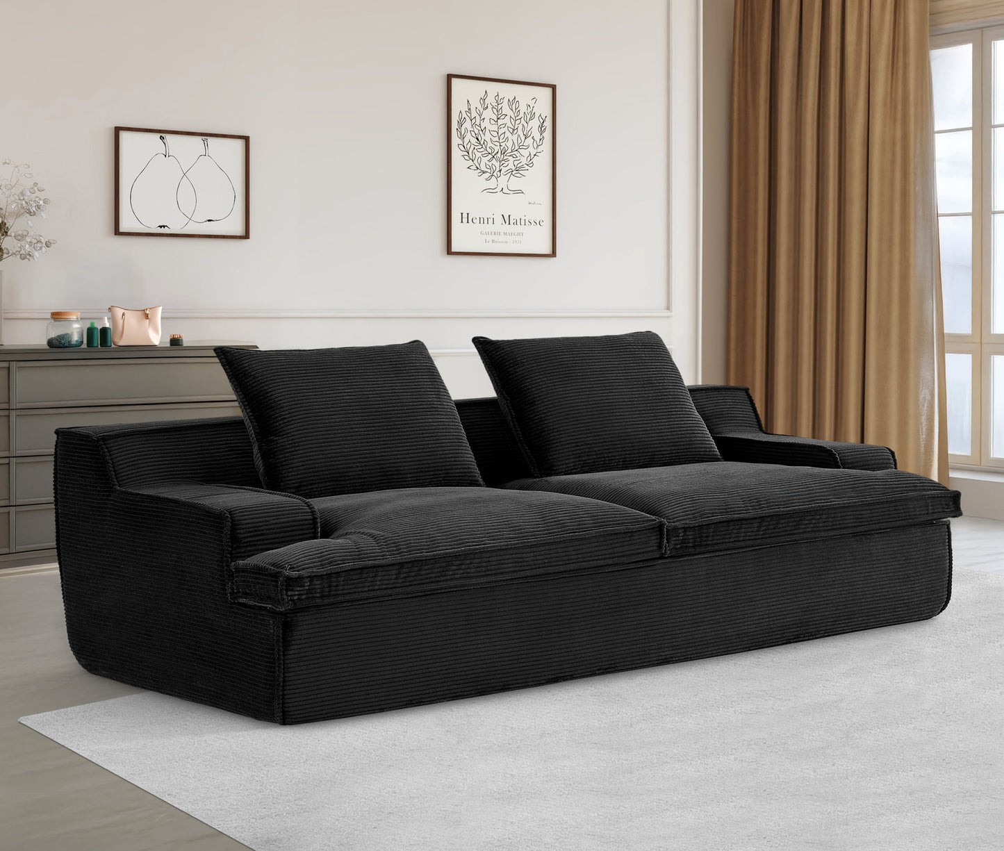 Nimbus - Oversized Full Foam 4 Seater Couch For Living Room Upholstered In Soft, Wide Armrests