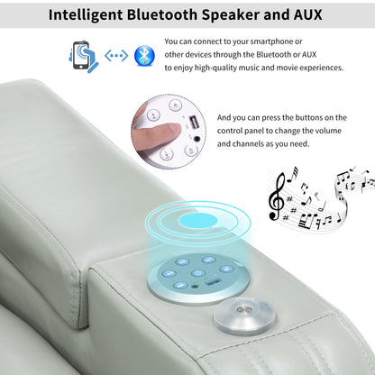 Power Recliner Theater Chair With Cooling Cup Holder, Bluetooth Speaker, LED Lights, USB Ports