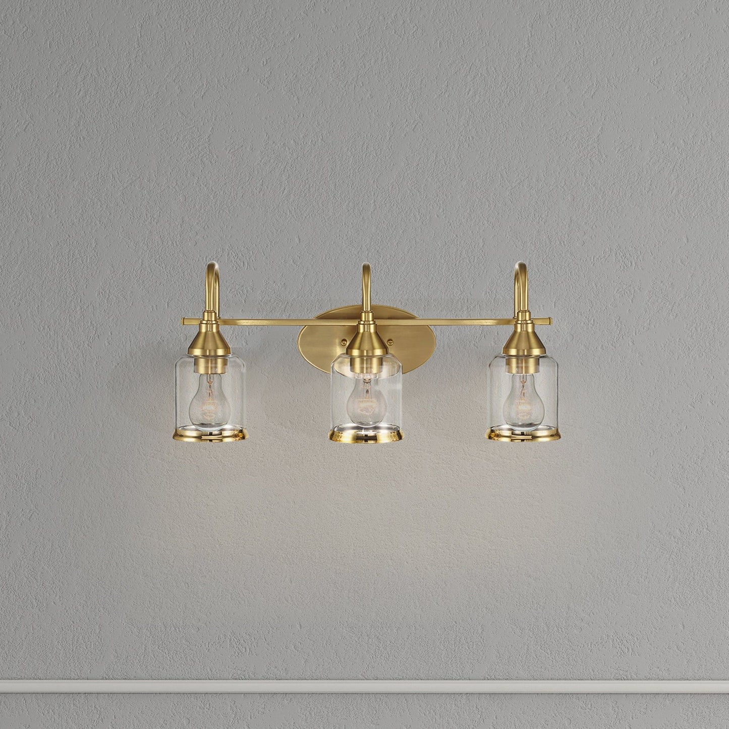 Twilight - 3 Lights Brush Contemporary Vanity Light - Clear / Gold