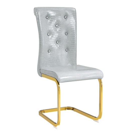Elegant Design Alligator Skin Upholstered Dining Chairs