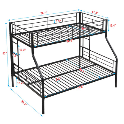 Twin Over Full Bunk Bed With Large Under-Bed Storage - Black