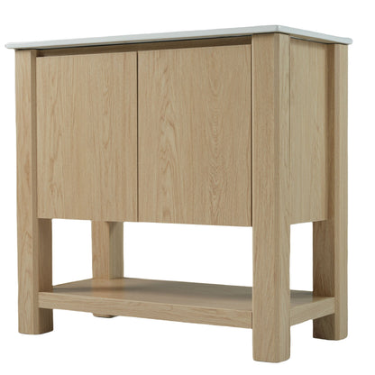 Modern Bathroom Vanity With Rectangle Ceramic Sink, Soft Closing Doors