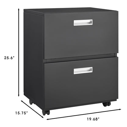 Office Furniture Copier Cabinet 2 Door Steel Copier Stand Mobile Pedestal File Printer Stand - Black