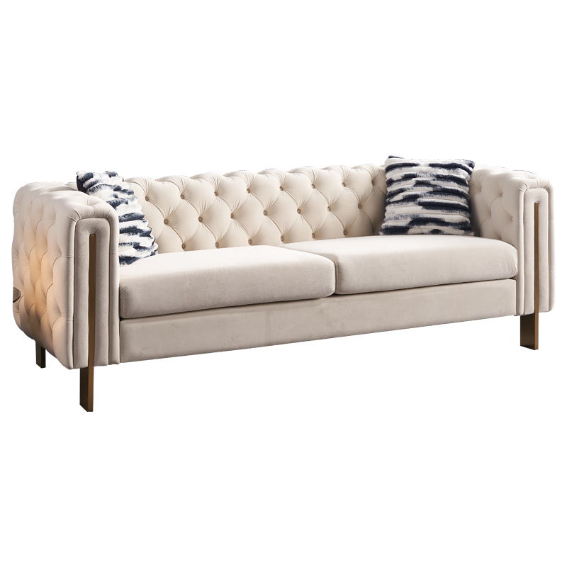 Chesterfield - Modern Tufted Living Room Sofa, 84.25''W Couch