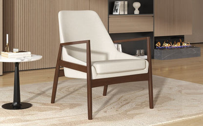 Mid-Century Modern Accent Armchair With High Back