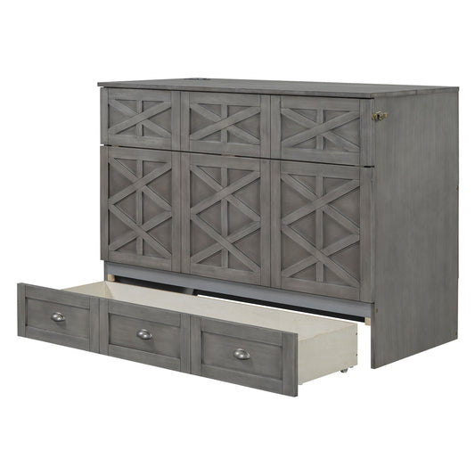 Murphy Bed With Large Drawers And USB Ports