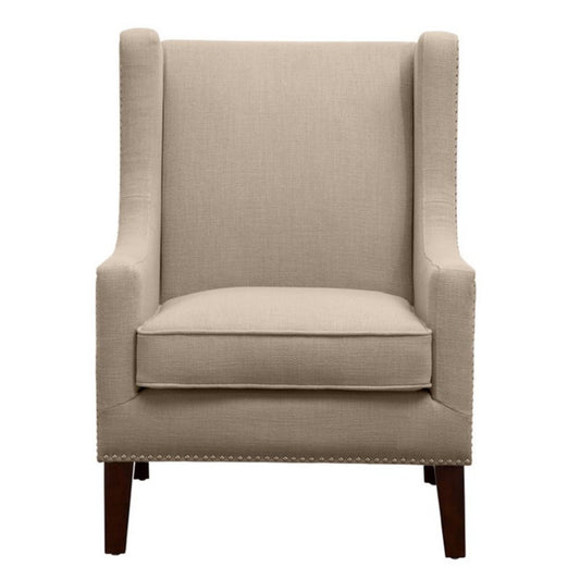 Barton - Wing Chair With Nail Head Accents