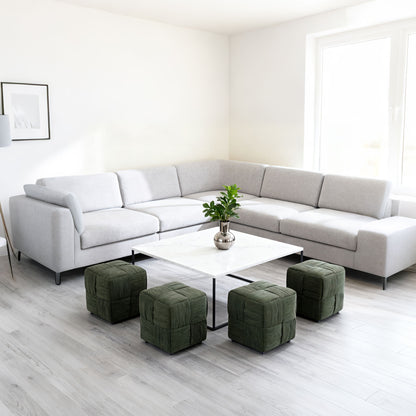 Square Ottoman Foot Rest With Woven Design