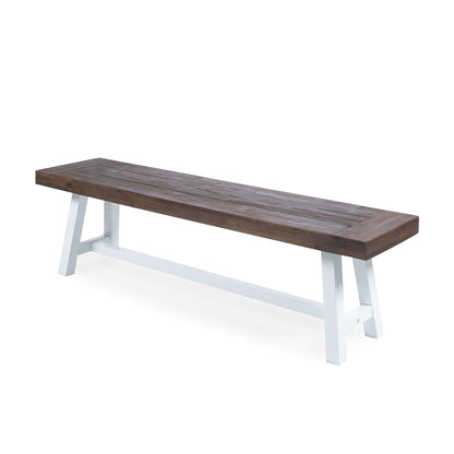 Tranquilizer - Outdoor Acacia Wood Bench With Slat Panel Design