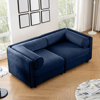Stylish Sofa With Storage Seat And Cylindrical Backrest