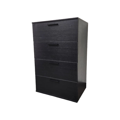 Oliver - 4 Drawer Jumbo Chest With Weathered And Full Extension Slides - Black